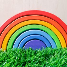 7 Piece rainbow stacker wooden