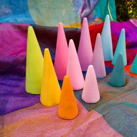 Colored Wooden Cones