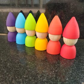 Rainbow Gnomes, Natural Gnomes Set of 6
