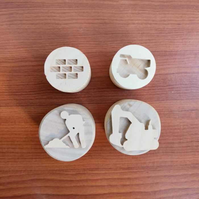 construction wooden stamps