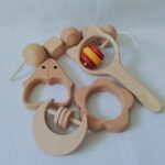 Wooden Baby Rattle & Teether Set